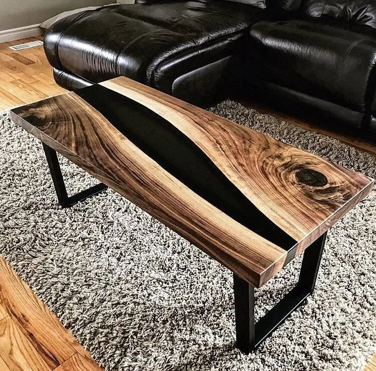wood and resin coffee table