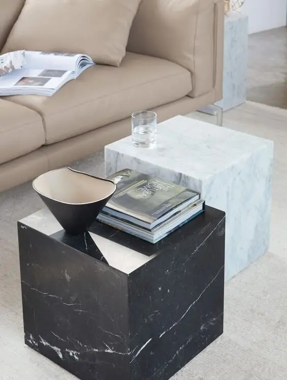 marble blocks coffee table