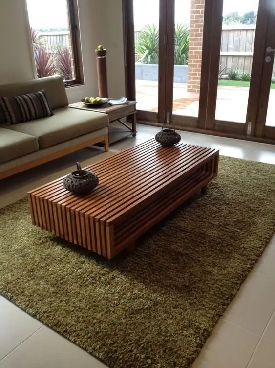 wood slats coffee table