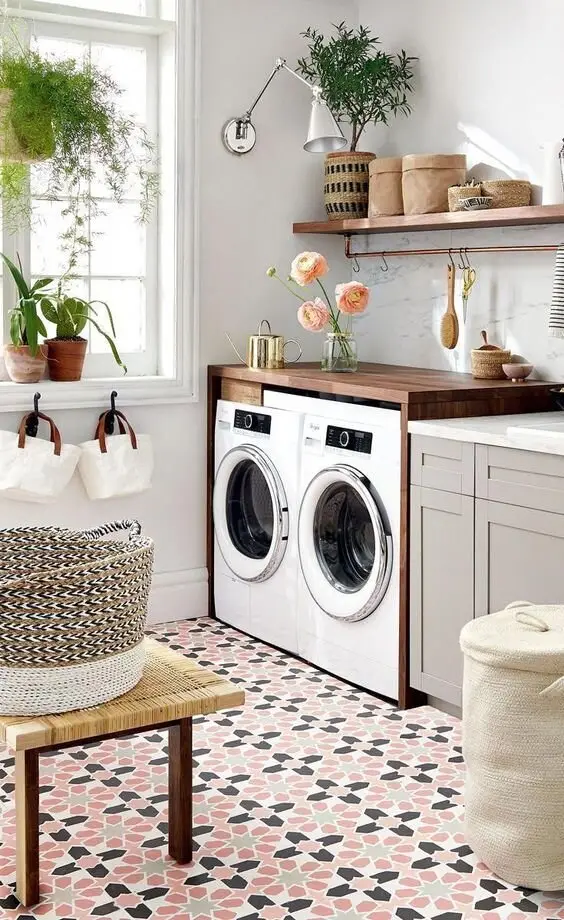 cheerful laundry room