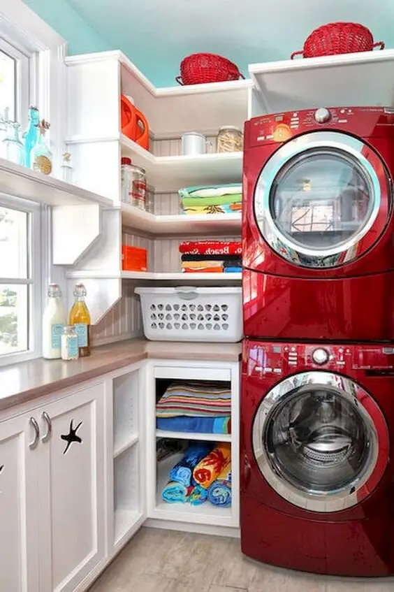 red laundry room