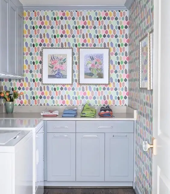 pastel laundry room