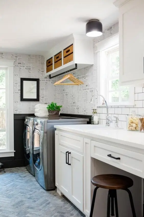fun modern laundry room