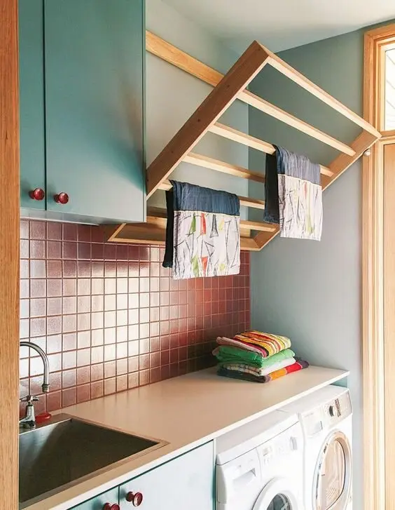 mid century modern laundry room