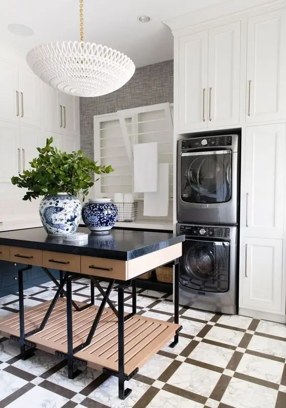 chic luxurious laundry room