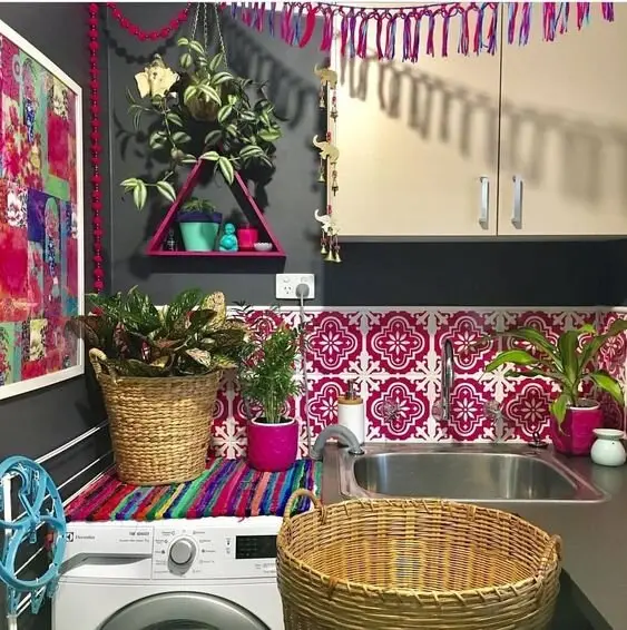 colourful laundry room