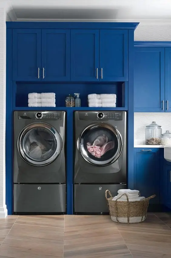blue laundry room
