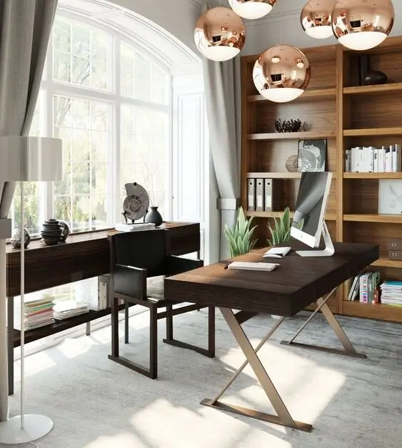 Luxurious Elegance minimalist home office: The right mix of minimalist elements can give your room an elegant and luxurious