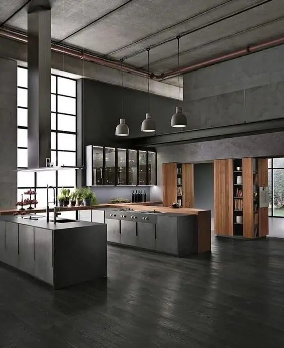 modern grey kitchen