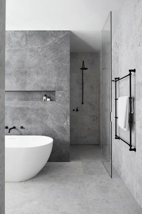 minimalist concrete bathroom