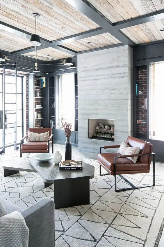 mid century modern living room
