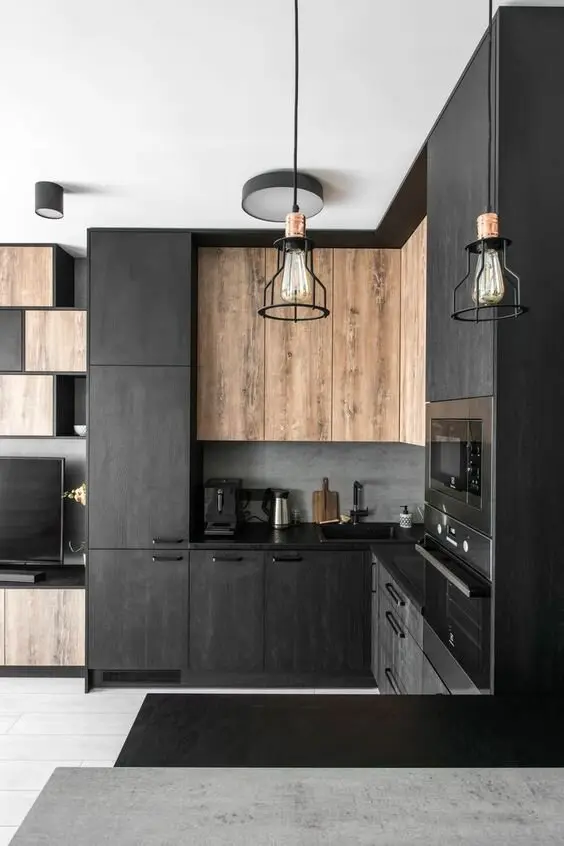 modern black kitchen