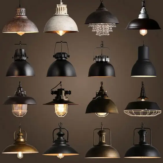 vintage metal pendant lights