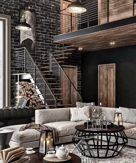 black brick wall