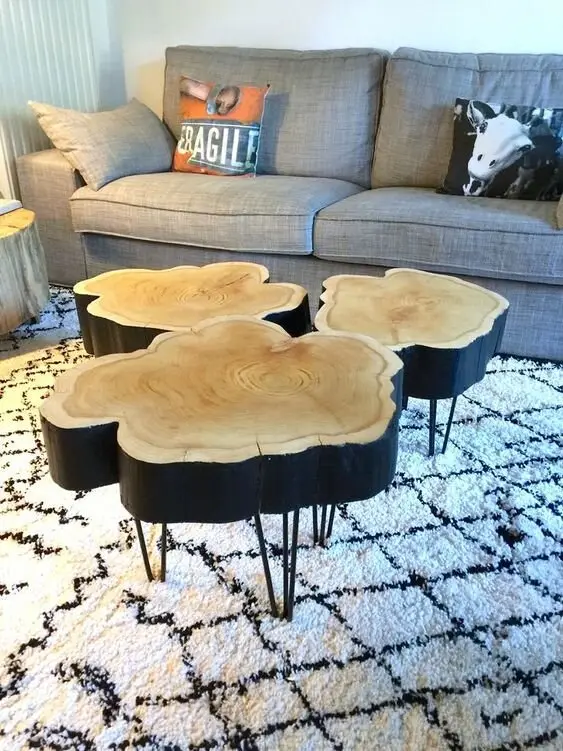 log slices coffee tables