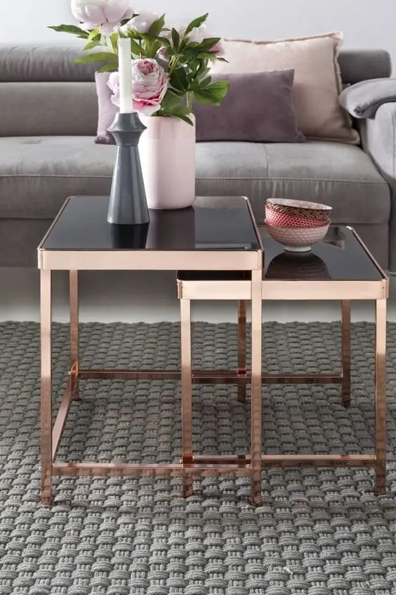 rose gold nesting tables