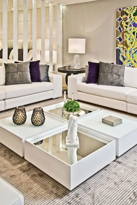 luxurious white coffee table