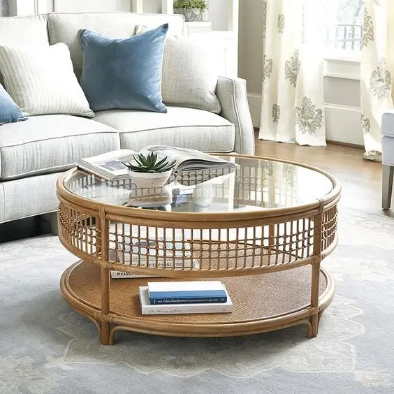 rattan coffee table