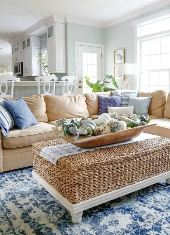 wicker coffee table