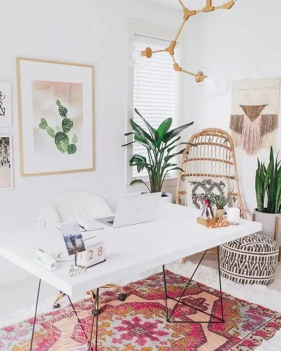 modern bohemian home office