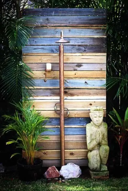 vintage accents outdoor shower