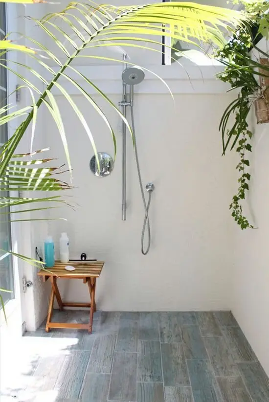 modern minimalist outdoor shower