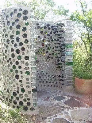 recycled bottle outdoor shower
