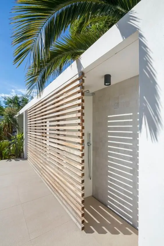modern outdoor shower enclosure
