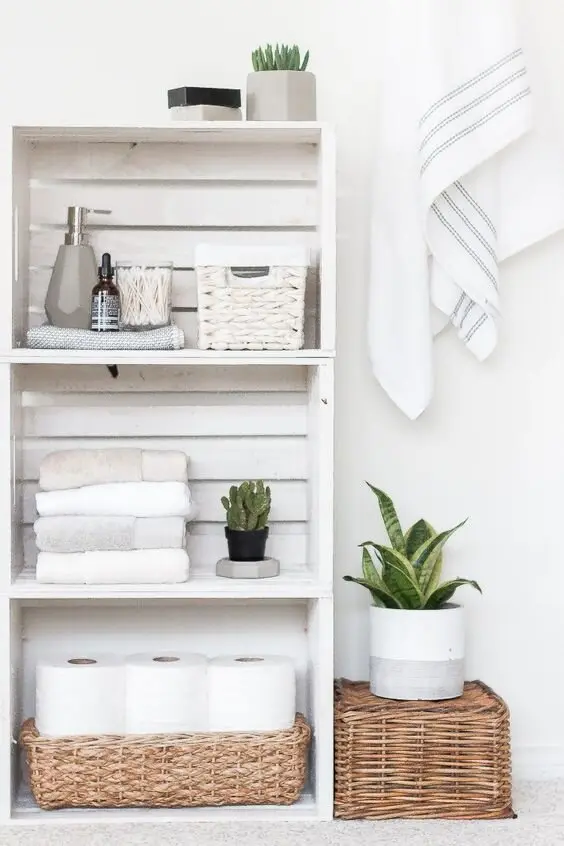 recycled crate shelves