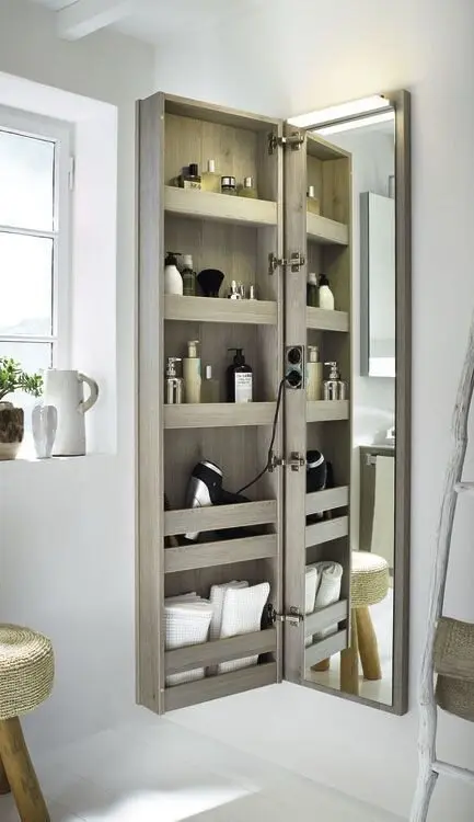 slim wall bathroom cabinet