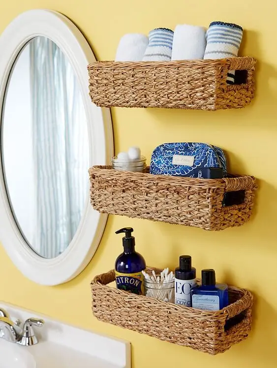 charming basket bathroom storage