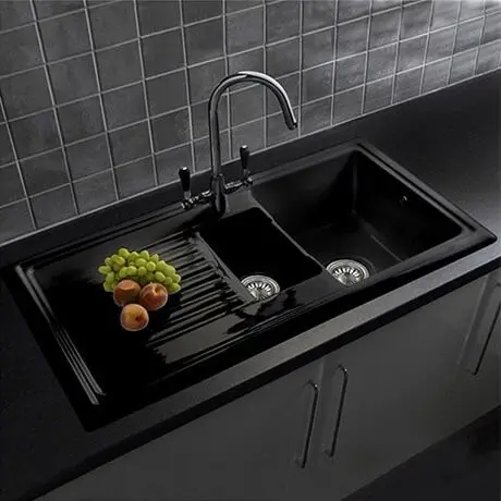 black ceramic kitchen sink