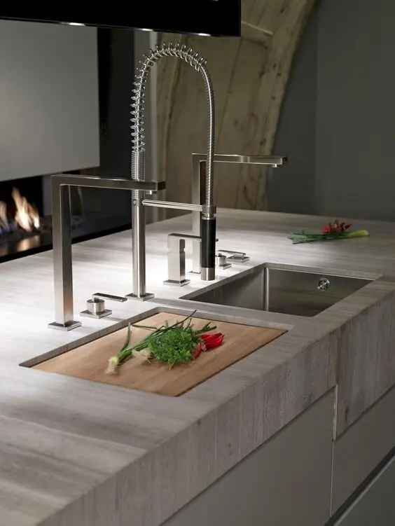 modern minimalist kitchen island sink