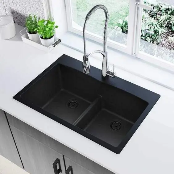 modern black kitchen sink