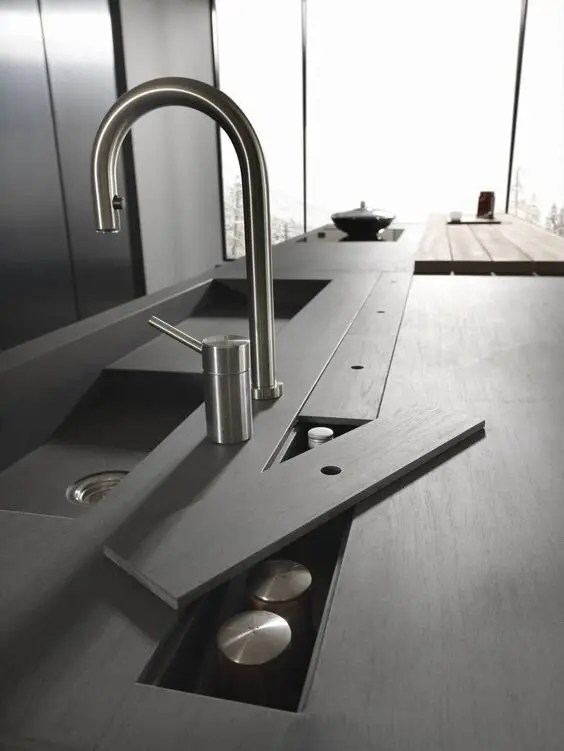 modern dark grey kitchen