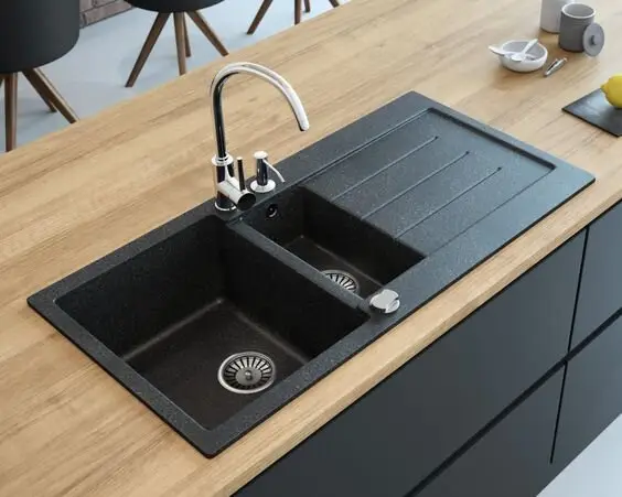 modern black kitchen sink
