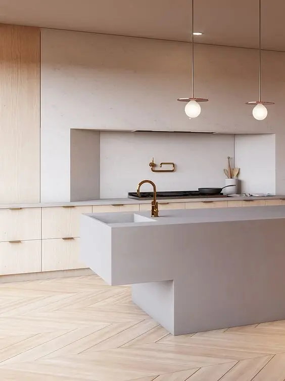 modern concrete kitchen island
