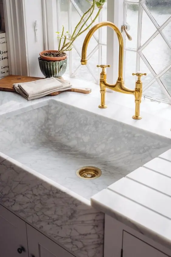 elegant marble kitchen sink