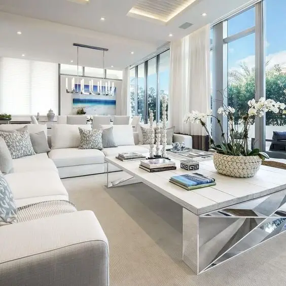 elegant white living room
