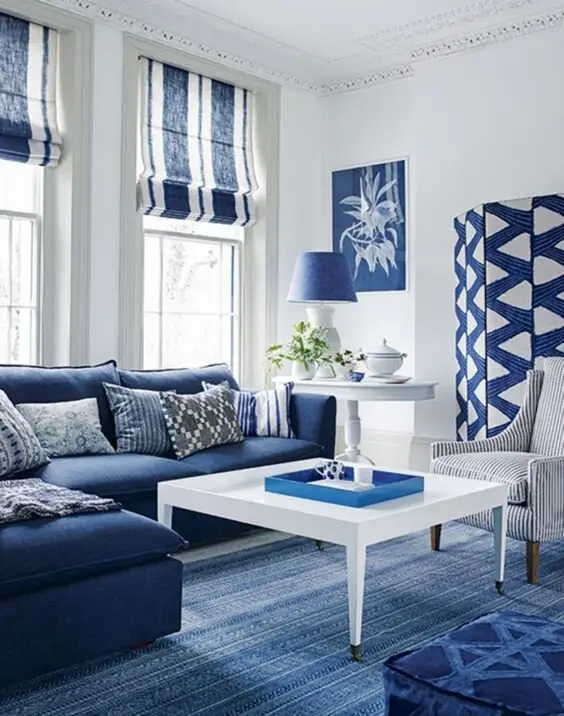 blue living room
