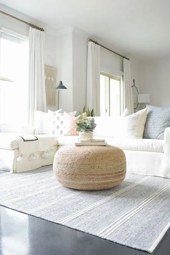 jute ottoman centre table