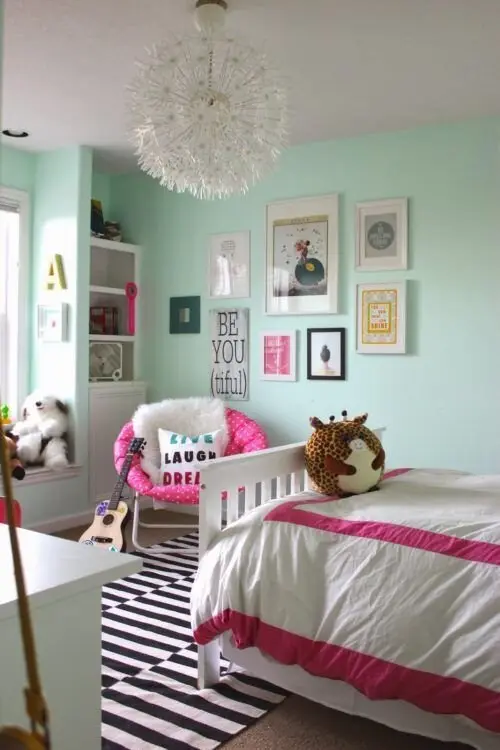 colorful teen girl bedroom