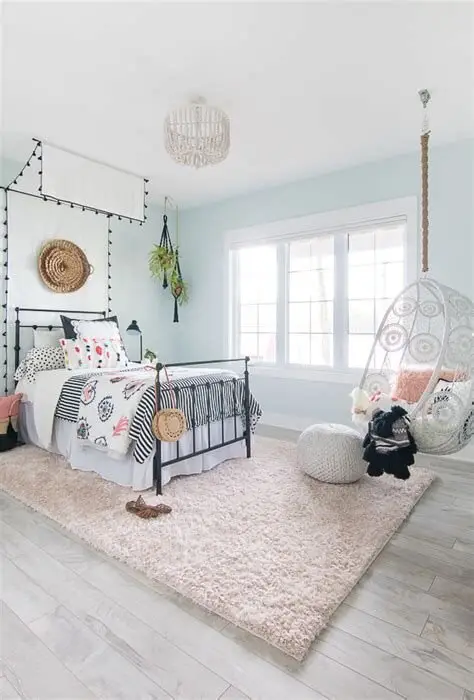 bright teen girl bedroom