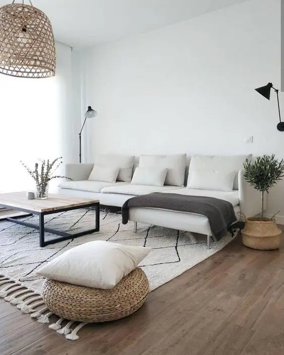 minimalist bohemian living room
