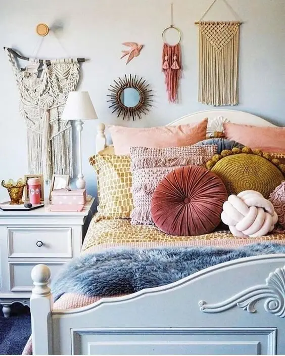 colorful boho bedroom