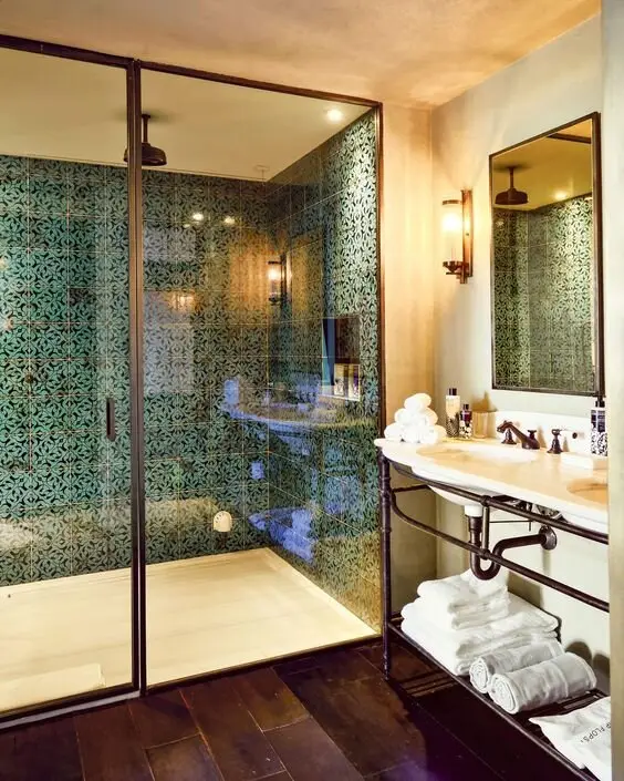 modern boho bathroom