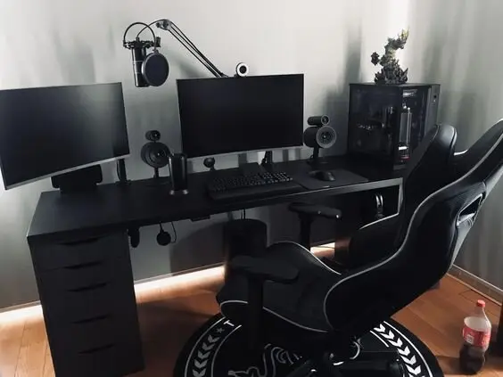 Black Ensemble gaming home office: Take the easy way of putting together a cool and trendy home office and gaming hub. A