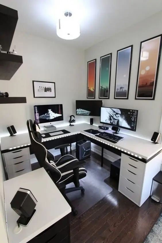 sophisticated home office game room