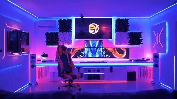 Colours and Lights gaming home office: A play of light and colours. Any gaming enthusiast deserves this bright and intense