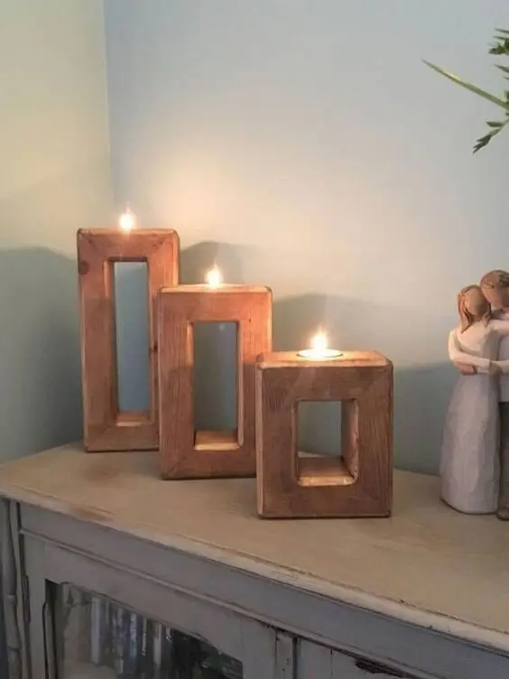 diy rustic candle holders